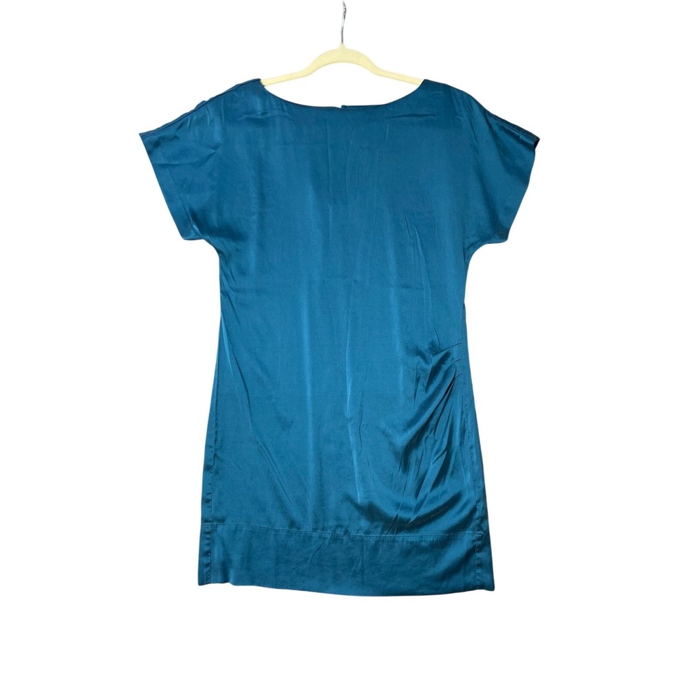 Y2K Vintage 100%‎ Silk Blue T-Shirt Mini Dress Banana Republic Size 8 Chic Party